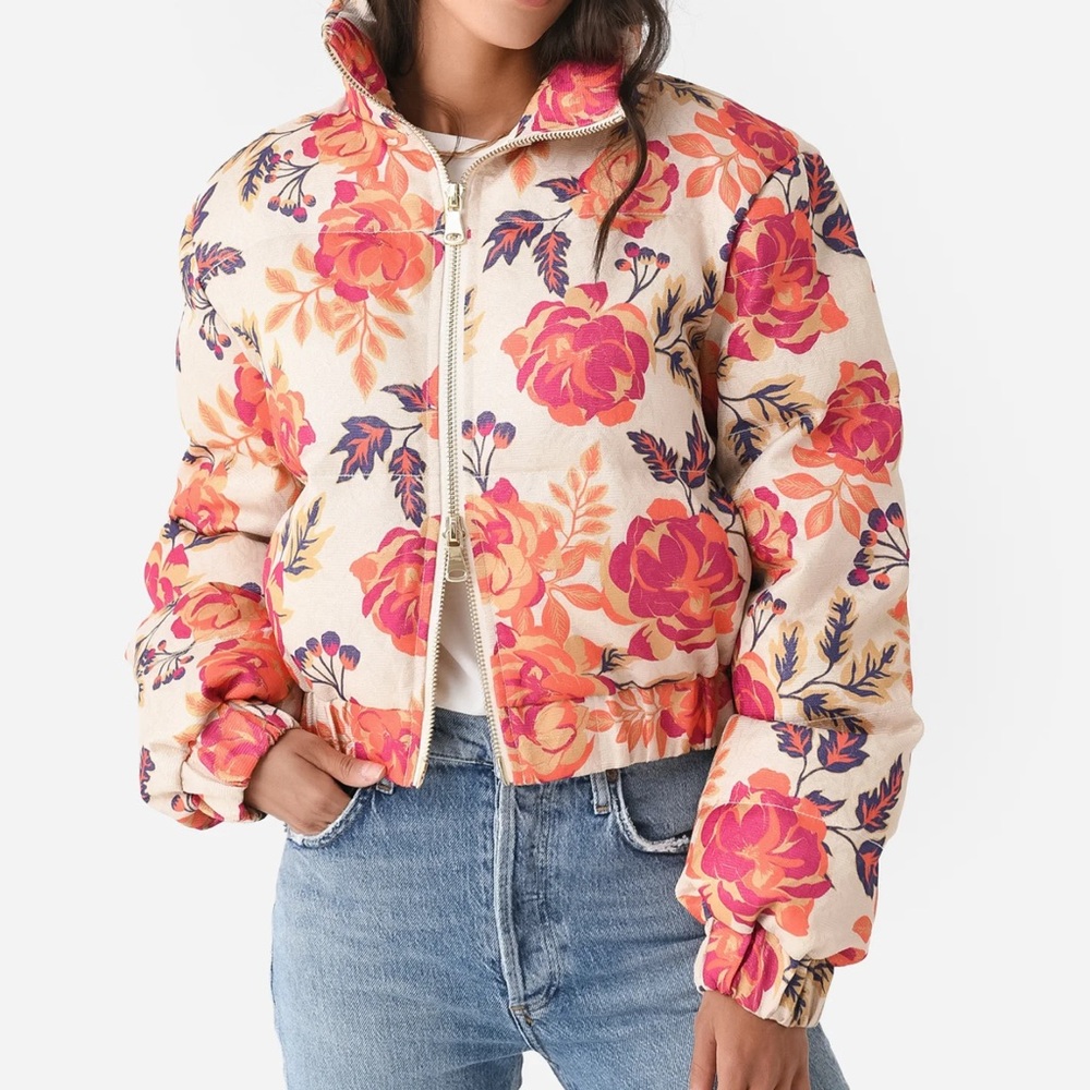 Le Superbe hunting rose puffer jacket